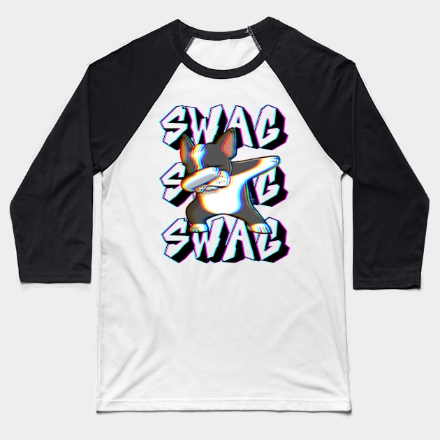 Dog swag Baseball T-Shirt by Qibar Design